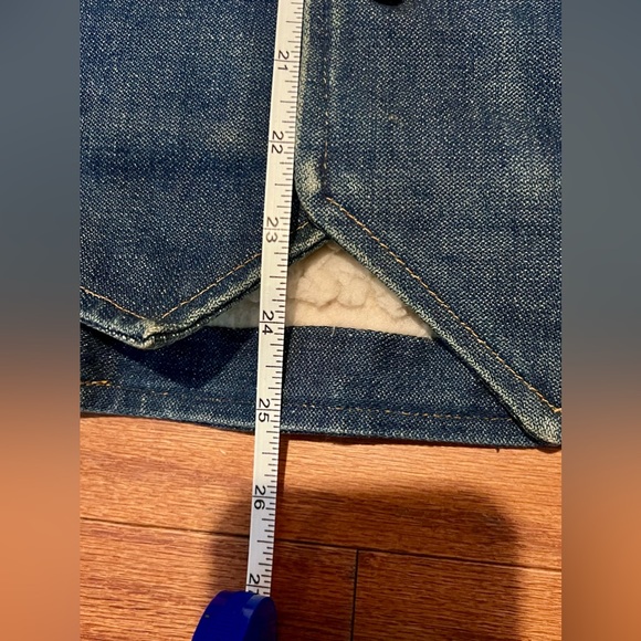 Vintage Wrangler Denim Sherpa Lined Jean Vest VL20ONV USA Made Size Large - Picture 8 of 9